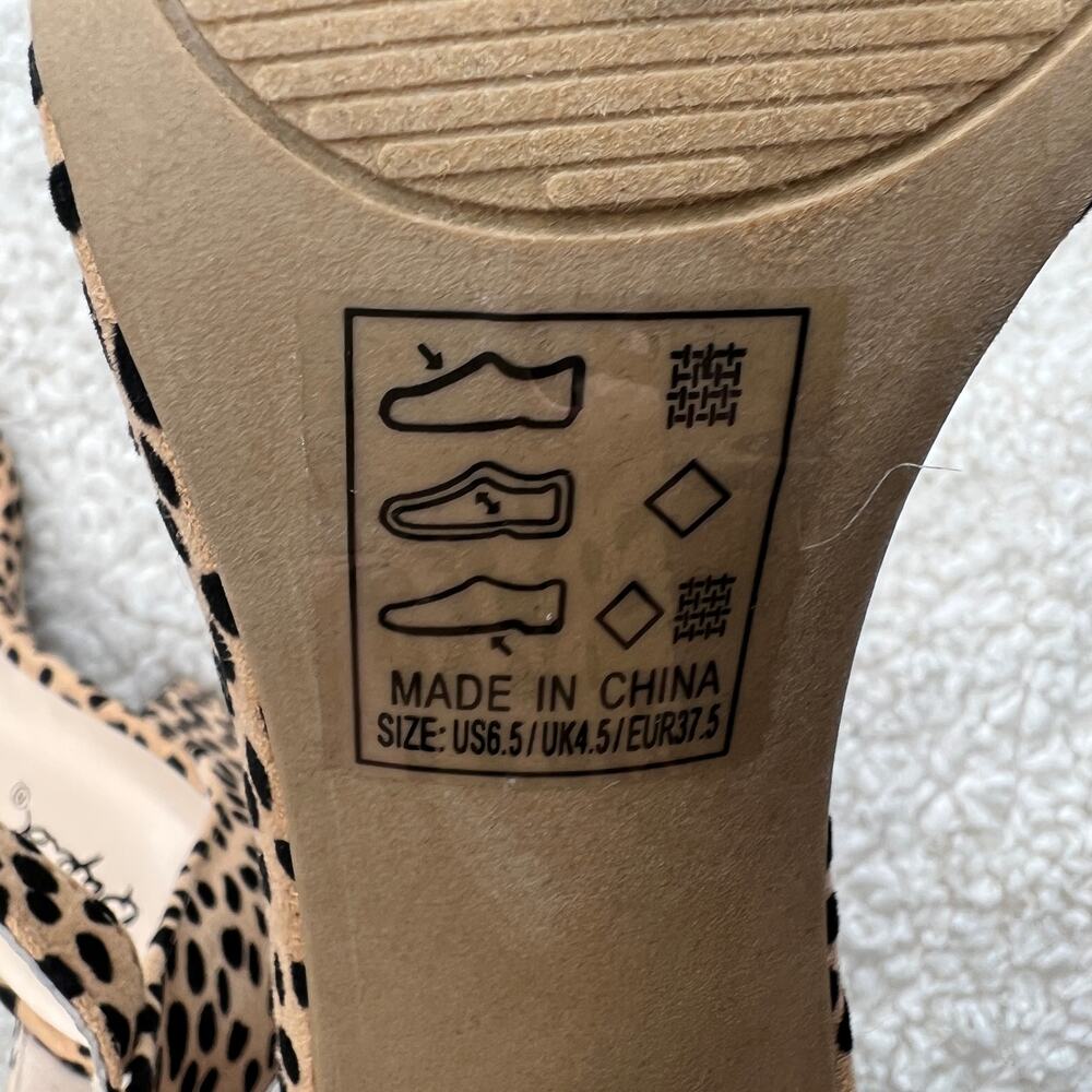Qupid Leopard Print Open Toe Heels 6.5 - image 8